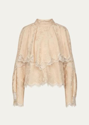 Sea New York Shay Long-Sleeve Lace Blouse