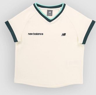New Balance Premium V Neck Shrunken Kids T-Shirt bianco