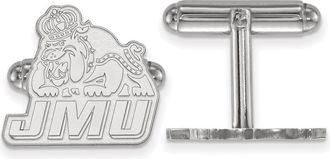 Diamond2Deal Sterling Silver Rhodium-plated James Madison University Cuff Links