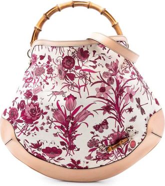 Gucci Pre-owned Gucci Canvas Floral Peggy Bamboo Hobo Ladies 169976 002404