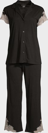 Natori Luxe Shangri-La Short-Sleeve Pajama Set