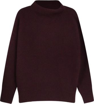 Vince Maglione a collo alto ampio in cashmere - - Knitwear - Donna - Rosso - M