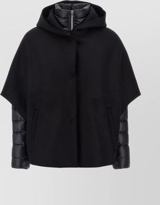 Herno quilted cape hooded side pockets