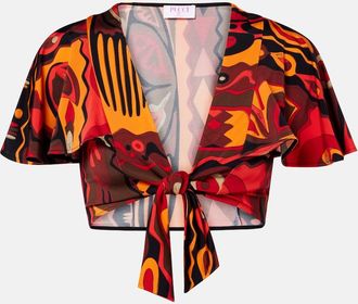 Pucci Kwango jersey satin crop top