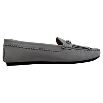 Tod's Tods Fringed Loafers in Grey Suede