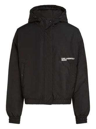 Karl Lagerfeld hooded jacket - women - Recycled Polyester - S - Black