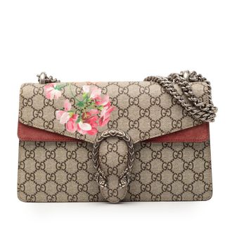 Gucci Pre-owned Womens Small Gg Supreme Blooms Dionysus Shoulder Bag - Tan Textile - One Size