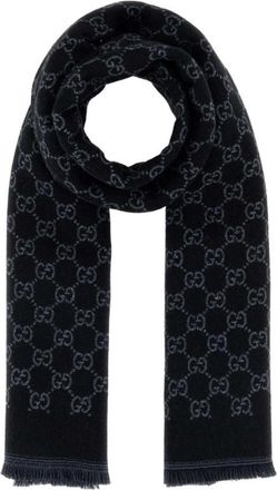 Gucci Black GG Logo Scarf