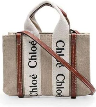 Chlo&eacute; Handbags, female, Beige, Size: ONE SIZE Beige Signature Ribbon Top Handle Bag