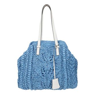 Ermanno Scervino Tote Bags, female, Blue, Size: ONE SIZE Shopper Raffia Tote Bag