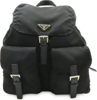 Prada Black Nero Nylon Leather Backpack (Pre-Owned)