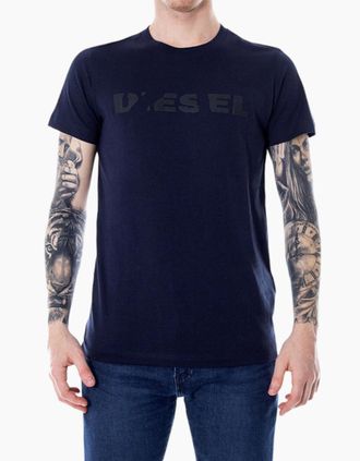Diesel Mens DIESEL T DIEGO BROK Mens T Shirt Short Sleeves Crew Neck Casual Summer Tee Navy - Blue - Size: 38