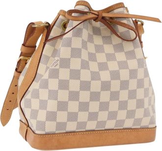 Louis Vuitton Noe Handbag Damier White Canvas Handbag (Pre-Owned)