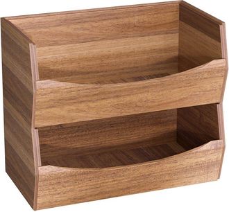Seville Classics 2Pc Stackable Acacia Bin Set