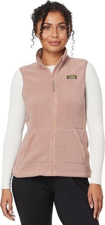 L.L.Bean Mountain Classic Fleece Vest Womens Jacket Mauve Taupe : XS, Fleece/Lace/Polyester