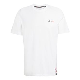 adidas Marvel Web Logo T-Shirt Spider-Man White JL8056