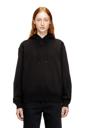 Diesel Hoodie in cotton with Oval D logo - Sweaters - Woman - Black