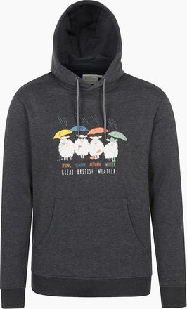 Mountain Warehouse Mens Mountain Warehouse Mens Great British Weather Overhead Hoodie - Grey - Size: 38