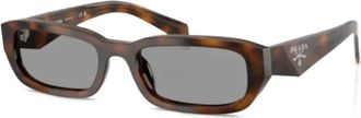 Prada rectangle-frame sunglasses - women - Acetate - 53 - Brown