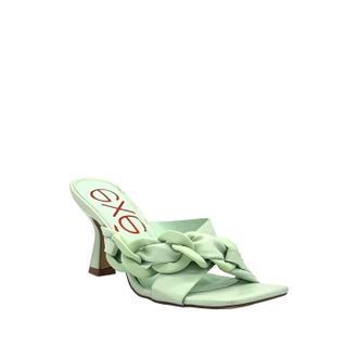 Ex&eacute; Womens Chain-Link Strap Heeled Slide Sandal In Green