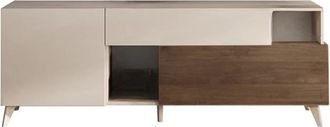 Calicosy Mueble tv 2 puertas 1 caj&oacute;n y 2 nichos l180cm - Efecto Beige y Madera