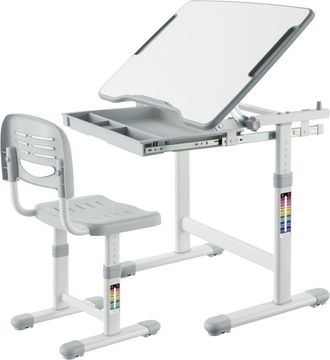 OEM Escritorio Infantil Ajustable Mozos Dc-set-grey Con Silla, Color Gris