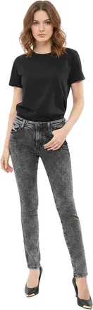 Diesel Grey Skinny Mid Rise Jeans