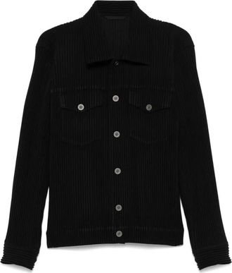 Issey Miyake Light Jackets, male, Black, Size: XL Light Wool-like Blouson Jacket