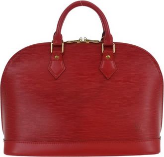 Louis Vuitton Vintage Alma Handbag Epi Leather Red Leather Handbag (Pre-Owned)