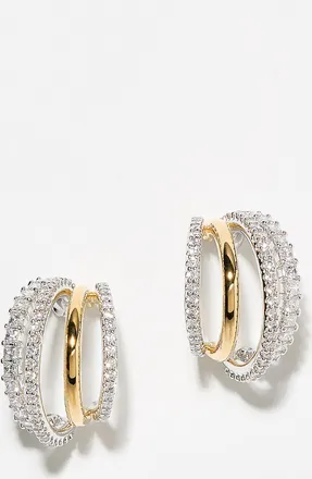 Swarovski Womens Hyperbola quadruple Hoop Earrings