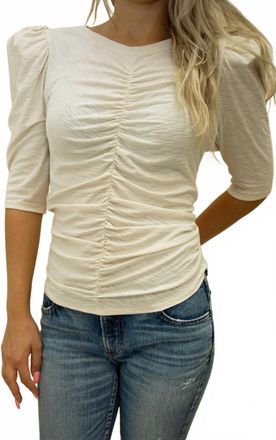 Nation Ltd Gael Gathered Tee In Parchment