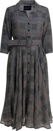 Samantha Sung Aster Dress - Dames - Shirt Kleedjes - Grijs - L - Wol - Kleedjes