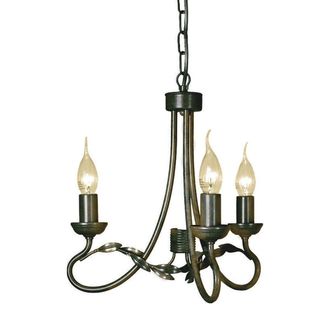 Netlighting Olivia Chandelier 3 Light Black Gold Finish E14