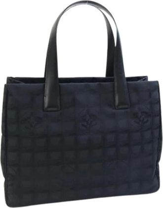 Chanel Pre-owned Tote Bags, female, Black, Size: ONE SIZE Pre-owned Nylon Canvas Tote Bag