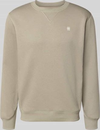 G-Star Sweatshirt mit Rundhalsausschnitt und Label-Stitching in Sand, Gr&ouml;&szlig;e XXL