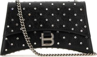 Balenciaga Black Leather Crush Xs Shoulder Bag