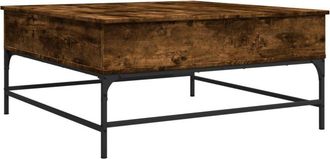 vidaXL Vidaxl - Coffee Table Smoked Oak 95x95x45 cm Engineered Wood and Metal