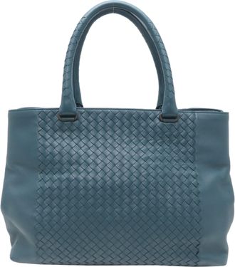 Bottega Veneta Intrecciato Emerald Leather Tote Bag (Pre-Owned)