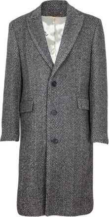 Golden Goose Beige Visgraat Wollen Jas Aw 25 - Heren - Mantel - Grijs - XL - Wol - Jassen