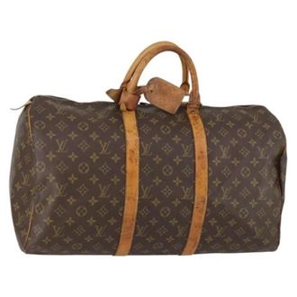 Louis Vuitton Pre-owned Weekend Bags, female, Brown, Size: ONE SIZE Pre-owned Canvas Weekend Bag