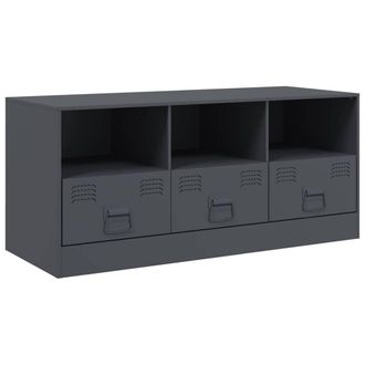 Berkfield Home TV Cabinet Anthracite 99x39x44 cm Steel in Dark Grey | Size: 99 x 39 x 44 cm
