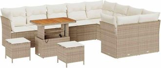 vidaXL Conjunto De Sof&aacute; De Jard&iacute;n 12 Pcs Beige Y Crema 90 X 55 X 71 Cm Vidaxl