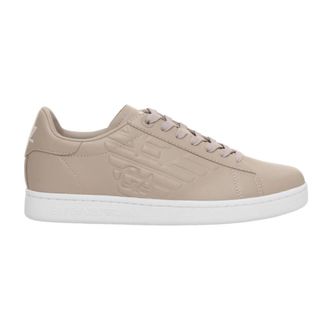 Emporio Armani Logo Veterschoen van Leer - Heren - Sneakers - Beige - 45 EU - Leer - Schoenen
