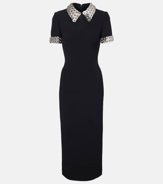 DAVID KOMA Embellished cady midi dress