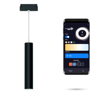 OEM L&aacute;mpara Colgante Led Wifi Zigbee De Tubo, Color Negro, 10 W, Para Rieles Magn&eacute;ticos Smart Track, 48 V Cc, Regulable, 3000-5000 K