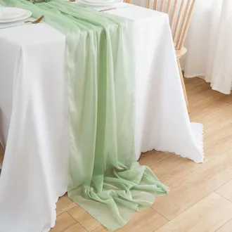 OEM Camino De Mesa De Gasa, Decoraci&oacute;n De Mesa Para Bodas, Camino De Mesa De Tul, Verde Claro, 70 Cm X 3 M