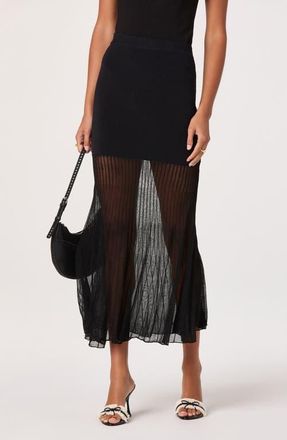 ASTR the Label Contrast Knit Skirt in Black at Nordstrom, Size X-Small