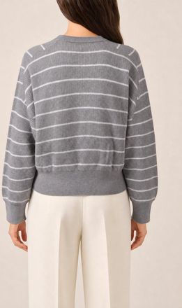 Brunello Cucinelli Striped Virgin Wool Sweater - Grey