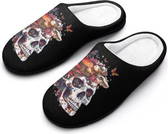 Generic Mushroom Collector Skull Mens Slippers Comfortable And Non-slip Cotton Slipper Shoe for House