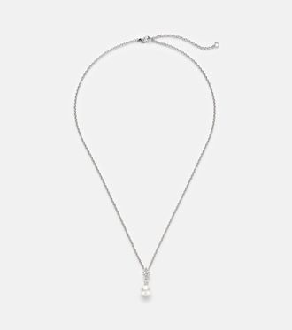 Mikimoto 18kt white gold necklace with pearls and diamonds